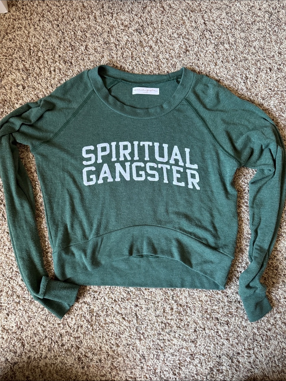 Spiritual Gangster Forest Green Logo Pullover Sweatshirt